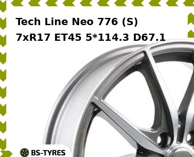Колесный диск Tech-line, Neo 776 (S) 7xR17 ET45 5*114.3 D67.1
Колесный диск Tech-line, Neo 776 (S) 7xR17 ET45 5*114.3 D67.1