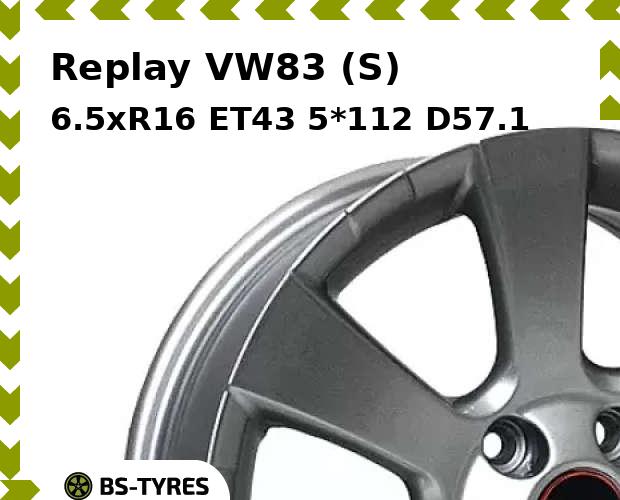 Колесный диск Replay, VW83 (S) 6.5xR16 ET43 5*112 D57.1
Колесный диск Replay, VW83 (S) 6.5xR16 ET43 5*112 D57.1