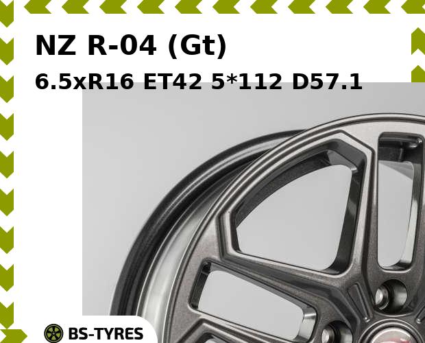 Колесный диск NZ, R-04 (Gt) 6.5xR16 ET42 5*112 D57.1
Колесный диск NZ, R-04 (Gt) 6.5xR16 ET42 5*112 D57.1