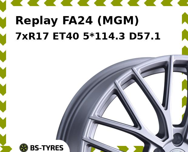 Колесный диск Replay, FA24 (MGM) 7xR17 ET40 5*114.3 D57.1
Колесный диск Replay, FA24 (MGM) 7xR17 ET40 5*114.3 D57.1