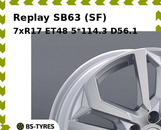Колесный диск Replay, SB63 (SF) 7xR17 ET48 5*114.3 D56.1
Колесный диск Replay, SB63 (SF) 7xR17 ET48 5*114.3 D56.1