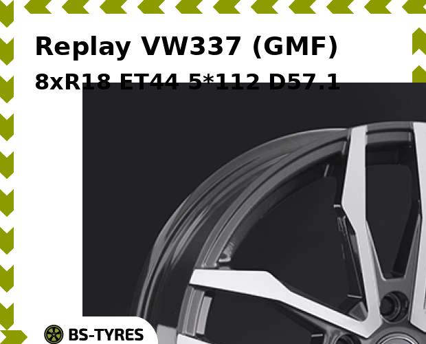 Колесный диск Replay, VW337 (GMF) 8xR18 ET44 5*112 D57.1
Колесный диск Replay, VW337 (GMF) 8xR18 ET44 5*112 D57.1