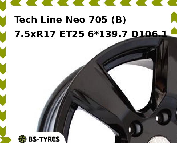 Колесный диск Tech Line, Tech-line Neo 705 (B) 7.5xR17 ET25 6*139.7 D106.1
Колесный диск Tech Line, Tech-line Neo 705 (B) 7.5xR17 ET25 6*139.7 D106.1