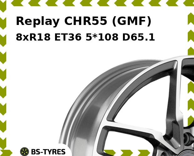 Колесный диск Replay, CHR55 (GMF) 8xR18 ET36 5*108 D65.1
Колесный диск Replay, CHR55 (GMF) 8xR18 ET36 5*108 D65.1