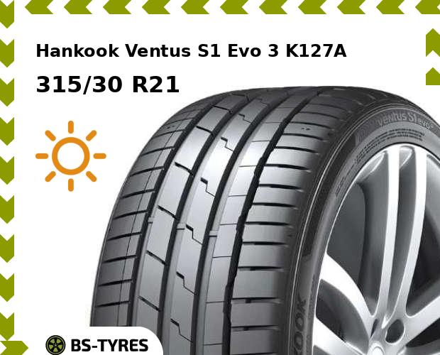 Летние шины Hankook, Ventus S1 Evo 3 K127A 315/30 R21 105Y
Летние шины Hankook, Ventus S1 Evo 3 K127A 315/30 R21 105Y