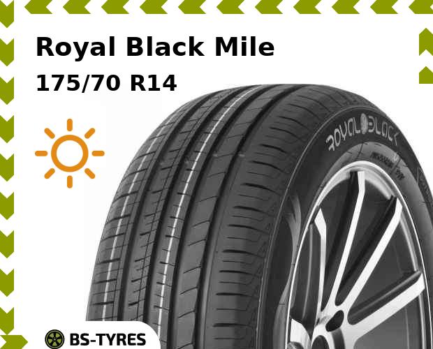 Летние шины Royal Black, Mile 175/70 R14 84H
Летние шины Royal Black, Mile 175/70 R14 84H