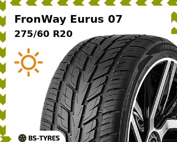 Летние шины FronWay, Eurus 07 275/60 R20 119H
Летние шины FronWay, Eurus 07 275/60 R20 119H