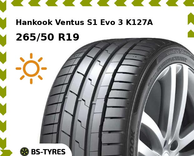 Летние шины Hankook, Ventus S1 Evo 3 K127A SUV 265/50 R19 110W
Летние шины Hankook, Ventus S1 Evo 3 K127A SUV 265/50 R19 110W