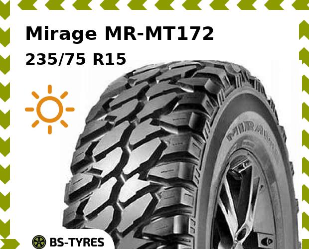 Летние шины Mirage, MR-MT172 235/75 R15C 104/101Q
Летние шины Mirage, MR-MT172 235/75 R15C 104/101Q