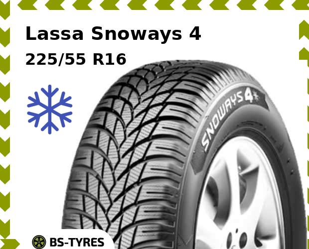 Зимние шины Lassa, Snoways 4 225/55 R16 99V
Зимние шины Lassa, Snoways 4 225/55 R16 99V