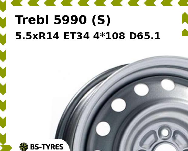 Колесный диск Trebl, 5990 (S) 5.5xR14 ET34 4*108 D65.1
Колесный диск Trebl, 5990 (S) 5.5xR14 ET34 4*108 D65.1
