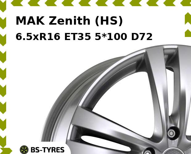 Колесный диск MAK, Zenith (HS) 6.5xR16 ET35 5*100 D72
Колесный диск MAK, Zenith (HS) 6.5xR16 ET35 5*100 D72