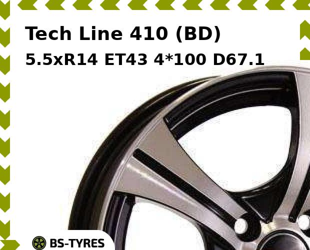 Колесный диск Tech Line, Tech-line 410 (BD) 5.5xR14 ET43 4*100 D67.1
Колесный диск Tech Line, Tech-line 410 (BD) 5.5xR14 ET43 4*100 D67.1