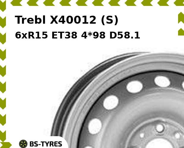 Колесный диск Trebl, X40012 (S) 6xR15 ET38 4*98 D58.1
Колесный диск Trebl, X40012 (S) 6xR15 ET38 4*98 D58.1
