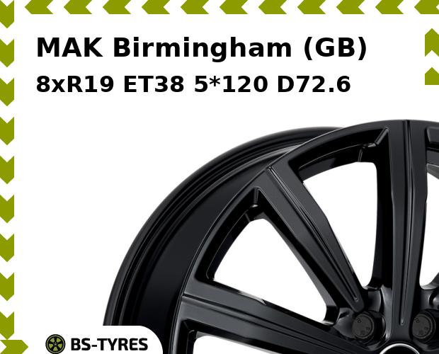 Колесный диск MAK, Birmingham (GB) 8xR19 ET38 5*120 D72.6
Колесный диск MAK, Birmingham (GB) 8xR19 ET38 5*120 D72.6