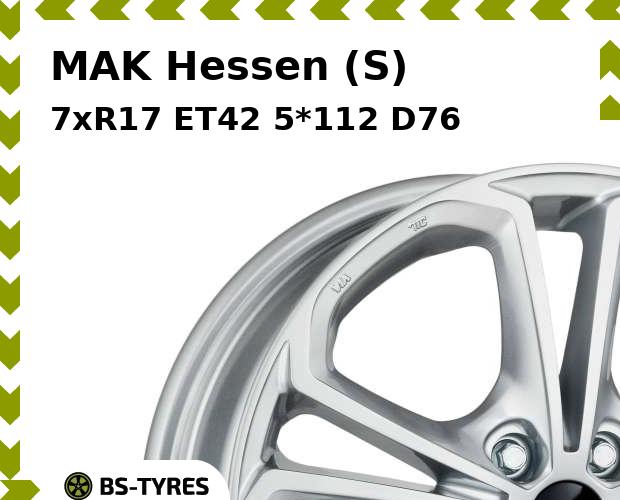 Колесный диск MAK, Hessen (S) 7xR17 ET42 5*112 D76
Колесный диск MAK, Hessen (S) 7xR17 ET42 5*112 D76