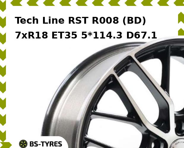 Колесный диск Tech Line, RST R008 (BD) 7xR18 ET35 5*114.3 D67.1
Колесный диск Tech Line, RST R008 (BD) 7xR18 ET35 5*114.3 D67.1