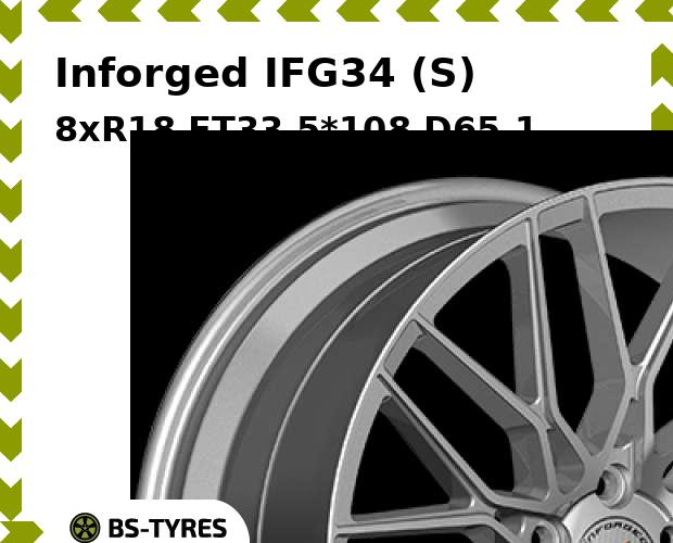 Колесный диск Inforged, IFG34 (S) 8xR18 ET33 5*108 D65.1
Колесный диск Inforged, IFG34 (S) 8xR18 ET33 5*108 D65.1