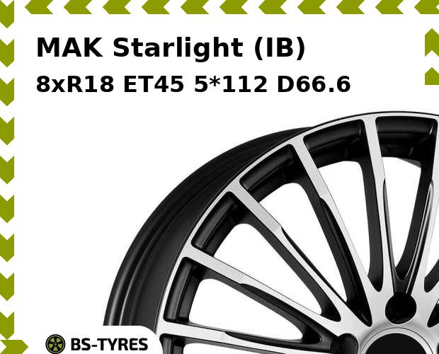 Колесный диск MAK, Starlight (IB) 8xR18 ET45 5*112 D66.6
Колесный диск MAK, Starlight (IB) 8xR18 ET45 5*112 D66.6