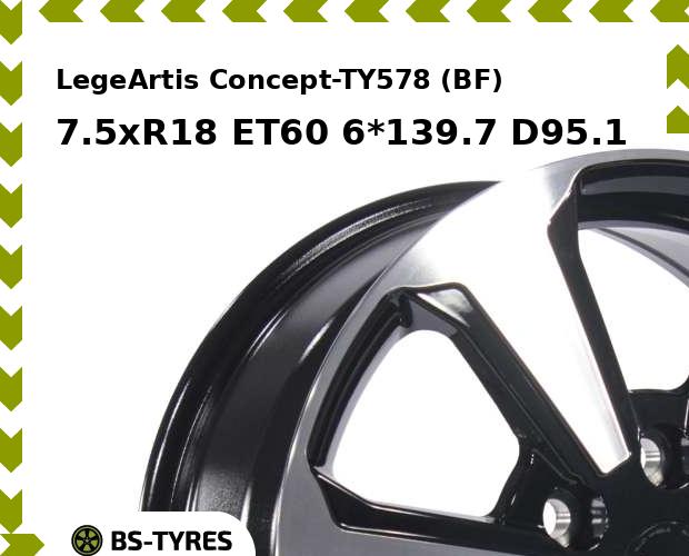 Колесный диск LegeArtis, Concept-TY578 (BF) 7.5xR18 ET60 6*139.7 D95.1
Колесный диск LegeArtis, Concept-TY578 (BF) 7.5xR18 ET60 6*139.7 D95.1