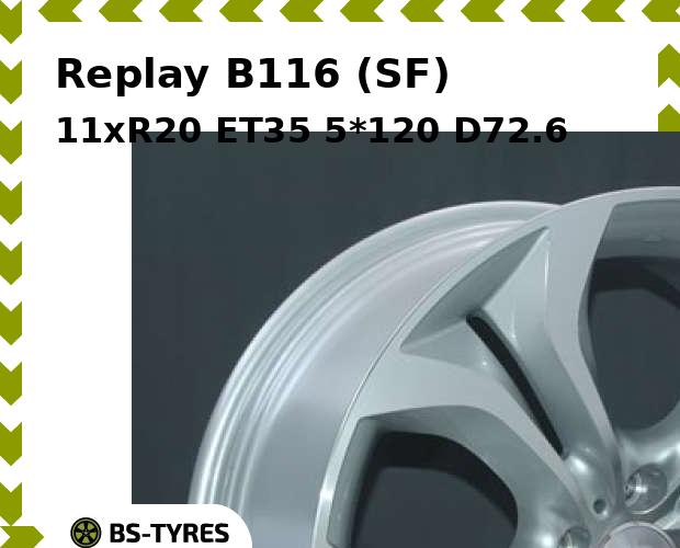 Колесный диск Replay, B116 (SF) 11xR20 ET35 5*120 D72.6
Колесный диск Replay, B116 (SF) 11xR20 ET35 5*120 D72.6