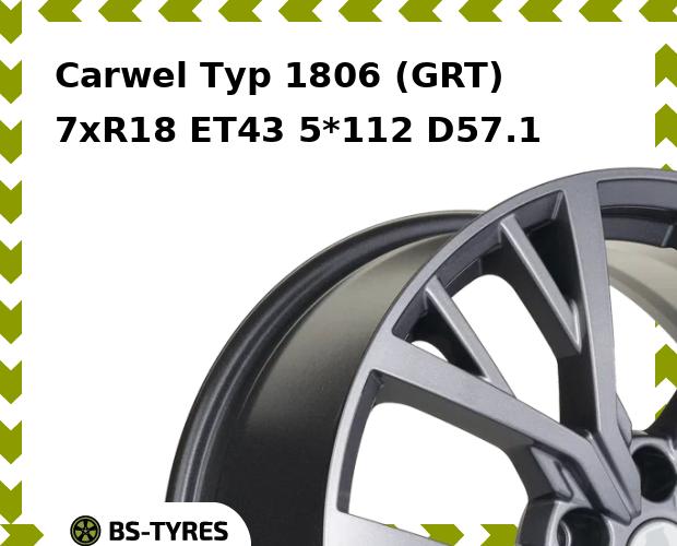 Колесный диск Carwel, Тур 1806 (GRT) 7xR18 ET43 5*112 D57.1
Колесный диск Carwel, Тур 1806 (GRT) 7xR18 ET43 5*112 D57.1