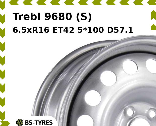Колесный диск Trebl, 9680 (S) 6.5xR16 ET42 5*100 D57.1
Колесный диск Trebl, 9680 (S) 6.5xR16 ET42 5*100 D57.1