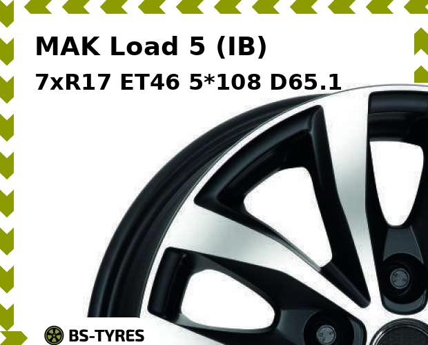 Колесный диск MAK, Load 5 (IB) 7xR17 ET46 5*108 D65.1
Колесный диск MAK, Load 5 (IB) 7xR17 ET46 5*108 D65.1