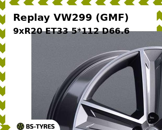 Колесный диск Replay, VW299 (GMF) 9xR20 ET33 5*112 D66.6
Колесный диск Replay, VW299 (GMF) 9xR20 ET33 5*112 D66.6