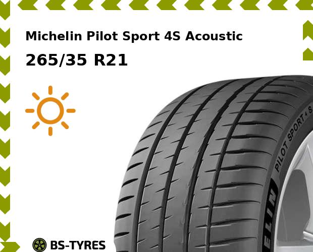 Летние шины Michelin, Pilot Sport 4S Acoustic 265/35 R21 101Y
Летние шины Michelin, Pilot Sport 4S Acoustic 265/35 R21 101Y