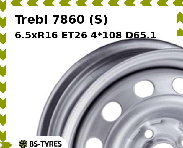 Колесный диск Trebl, 7860 (S) 6.5xR16 ET26 4*108 D65.1
Колесный диск Trebl, 7860 (S) 6.5xR16 ET26 4*108 D65.1