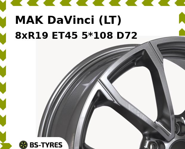 Колесный диск MAK, DaVinci (LT) 8xR19 ET45 5*108 D72
Колесный диск MAK, DaVinci (LT) 8xR19 ET45 5*108 D72