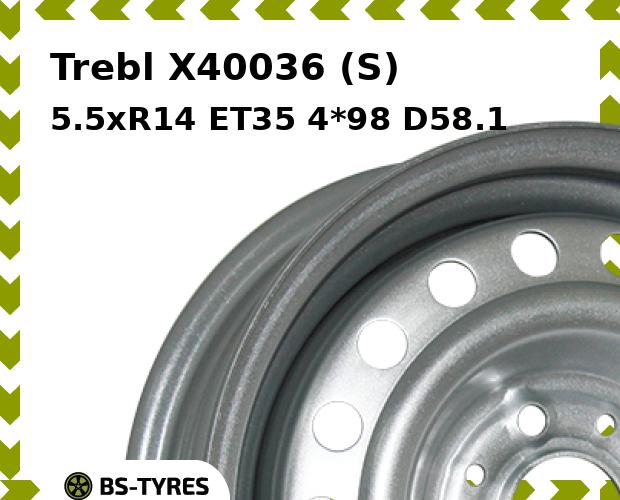 Колесный диск Trebl, X40036 (S) 5.5xR14 ET35 4*98 D58.1
Колесный диск Trebl, X40036 (S) 5.5xR14 ET35 4*98 D58.1