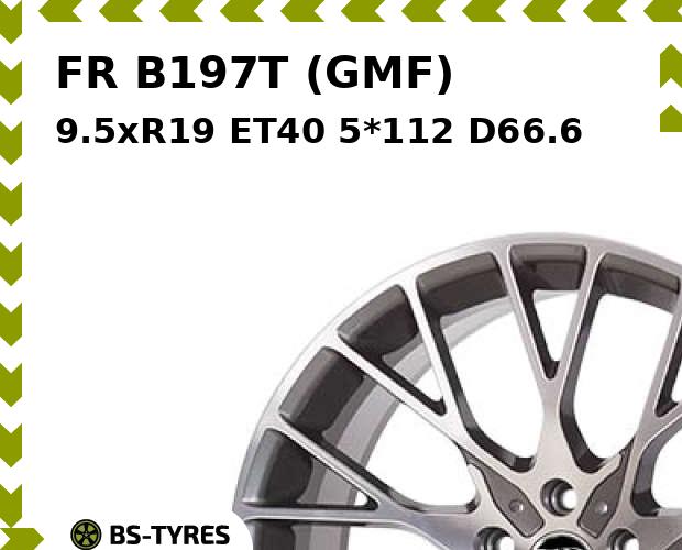 Колесный диск FR, B197T (GMF) 9.5xR19 ET40 5*112 D66.6
Колесный диск FR, B197T (GMF) 9.5xR19 ET40 5*112 D66.6