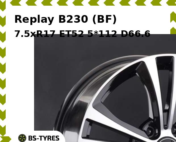 Колесный диск Replay, B230 (BF) 7.5xR17 ET52 5*112 D66.6
Колесный диск Replay, B230 (BF) 7.5xR17 ET52 5*112 D66.6