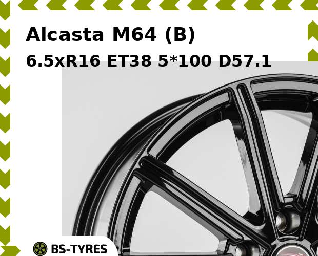 Колесный диск Alcasta, M64 (B) 6.5xR16 ET38 5*100 D57.1
Колесный диск Alcasta, M64 (B) 6.5xR16 ET38 5*100 D57.1