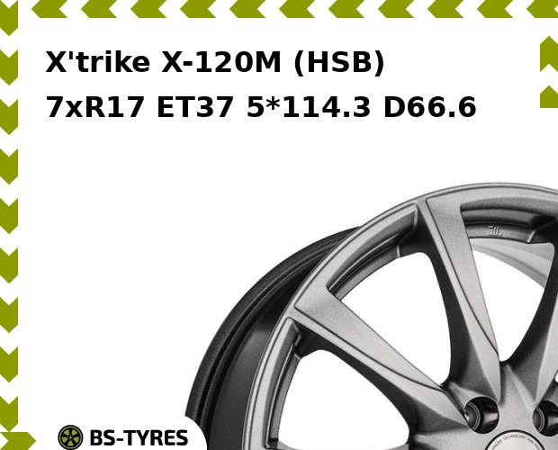Колесный диск X'trike, X-120M (HSB) 7xR17 ET37 5*114.3 D66.6
Колесный диск X'trike, X-120M (HSB) 7xR17 ET37 5*114.3 D66.6