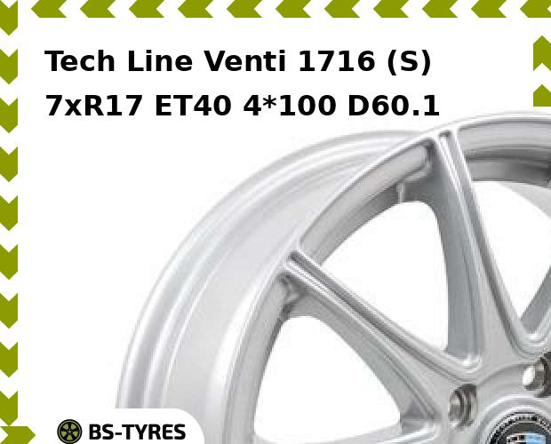 Колесный диск Tech Line, Tech-line Venti 1716 (S) 7xR17 ET40 4*100 D60.1
Колесный диск Tech Line, Tech-line Venti 1716 (S) 7xR17 ET40 4*100 D60.1