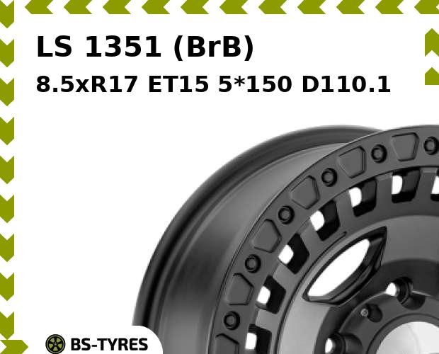 Колесный диск LS, 1351 (BrB) 8.5xR17 ET15 5*150 D110.1
Колесный диск LS, 1351 (BrB) 8.5xR17 ET15 5*150 D110.1