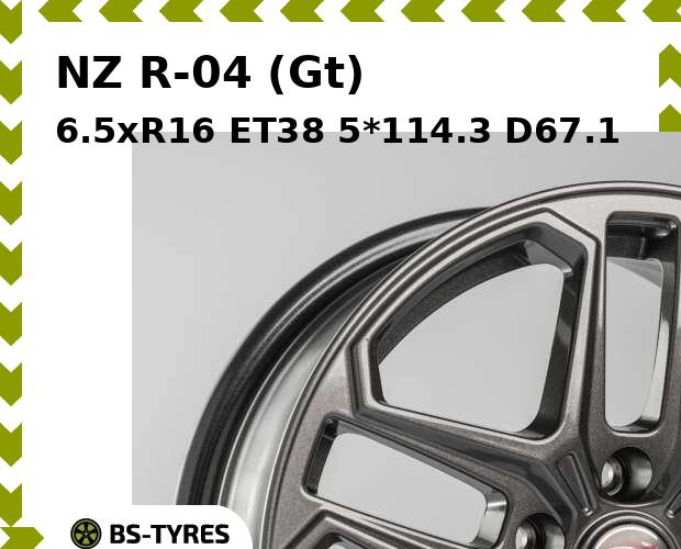 Колесный диск NZ, R-04 (Gt) 6.5xR16 ET38 5*114.3 D67.1
Колесный диск NZ, R-04 (Gt) 6.5xR16 ET38 5*114.3 D67.1