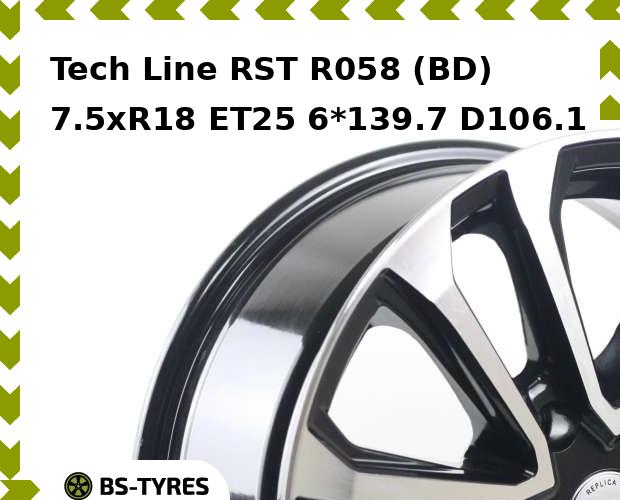 Колесный диск Tech Line, Tech-line RST R058 (BD) 7.5xR18 ET25 6*139.7 D106.1
Колесный диск Tech Line, Tech-line RST R058 (BD) 7.5xR18 ET25 6*139.7 D106.1
