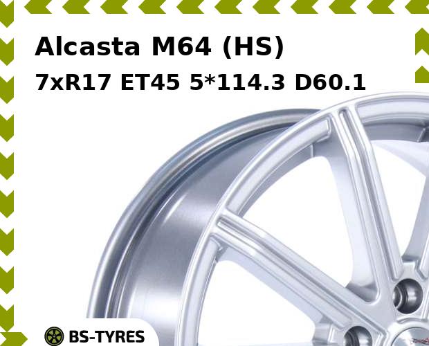 Колесный диск Alcasta, M64 (HS) 7xR17 ET45 5*114.3 D60.1
Колесный диск Alcasta, M64 (HS) 7xR17 ET45 5*114.3 D60.1