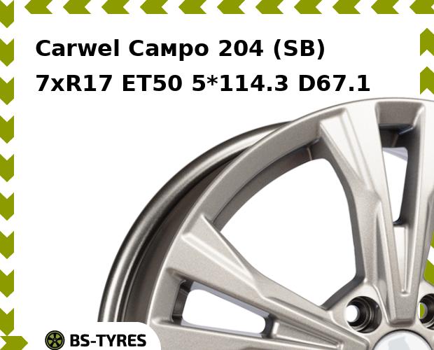 Колесный диск Carwel, Самро 204 (SB) 7xR17 ET50 5*114.3 D67.1
Колесный диск Carwel, Самро 204 (SB) 7xR17 ET50 5*114.3 D67.1