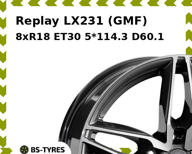 Колесный диск Replay, LX231 (GMF) 8xR18 ET30 5*114.3 D60.1
Колесный диск Replay, LX231 (GMF) 8xR18 ET30 5*114.3 D60.1