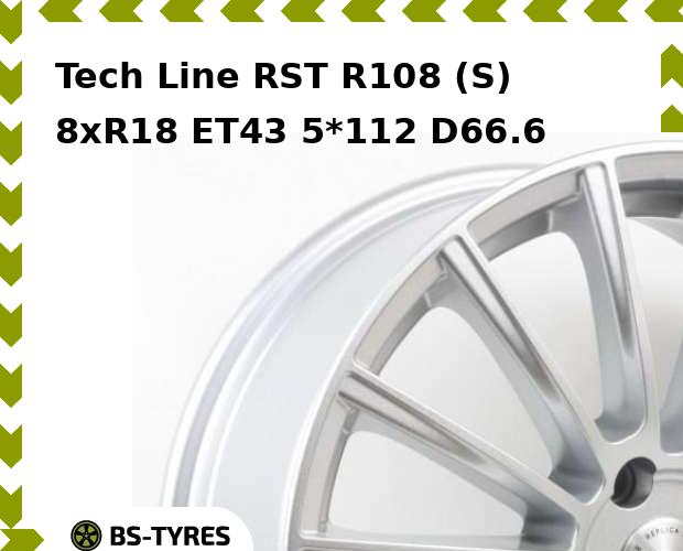 Колесный диск Tech Line, Tech-line RST R108 (S) 8xR18 ET43 5*112 D66.6
Колесный диск Tech Line, Tech-line RST R108 (S) 8xR18 ET43 5*112 D66.6