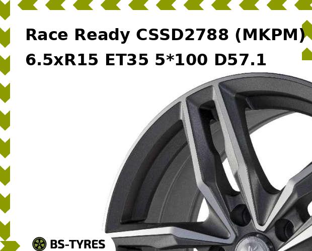 Колесный диск Race Ready, CSSD2788 (MKPM) 6.5xR15 ET35 5*100 D57.1
Колесный диск Race Ready, CSSD2788 (MKPM) 6.5xR15 ET35 5*100 D57.1