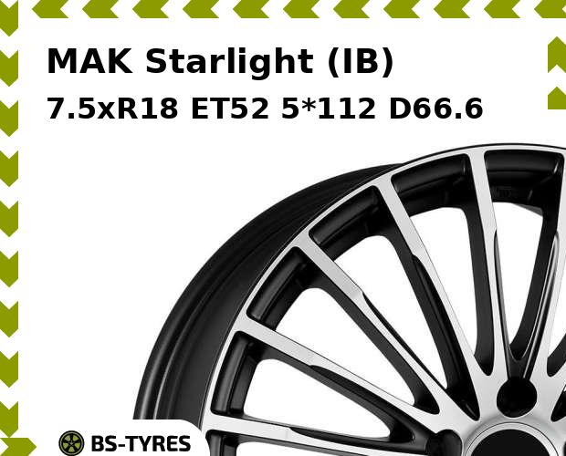 Колесный диск MAK, Starlight (IB) 7.5xR18 ET52 5*112 D66.6
Колесный диск MAK, Starlight (IB) 7.5xR18 ET52 5*112 D66.6
