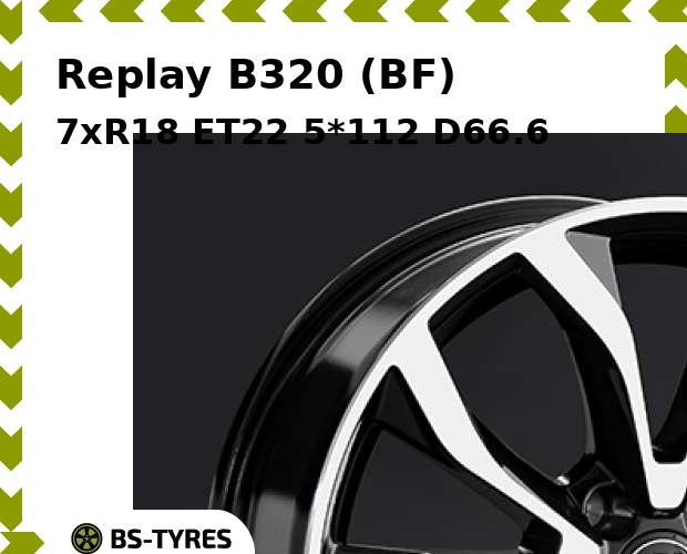 Колесный диск Replay, B320 (BF) 7xR18 ET22 5*112 D66.6
Колесный диск Replay, B320 (BF) 7xR18 ET22 5*112 D66.6