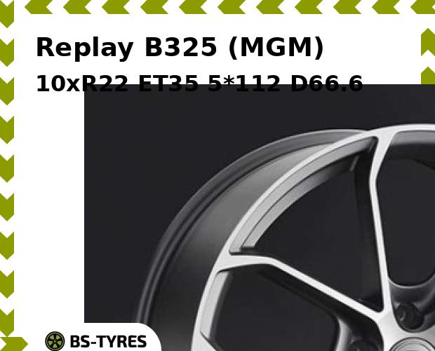 Колесный диск Replay, B325 (MGM) 10xR22 ET35 5*112 D66.6
Колесный диск Replay, B325 (MGM) 10xR22 ET35 5*112 D66.6