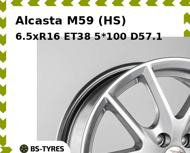 Колесный диск Alcasta, M59 (HS) 6.5xR16 ET38 5*100 D57.1
Колесный диск Alcasta, M59 (HS) 6.5xR16 ET38 5*100 D57.1